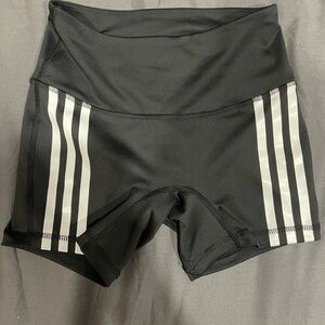 adidas Black Women's Athletic Shorts with White Stripes